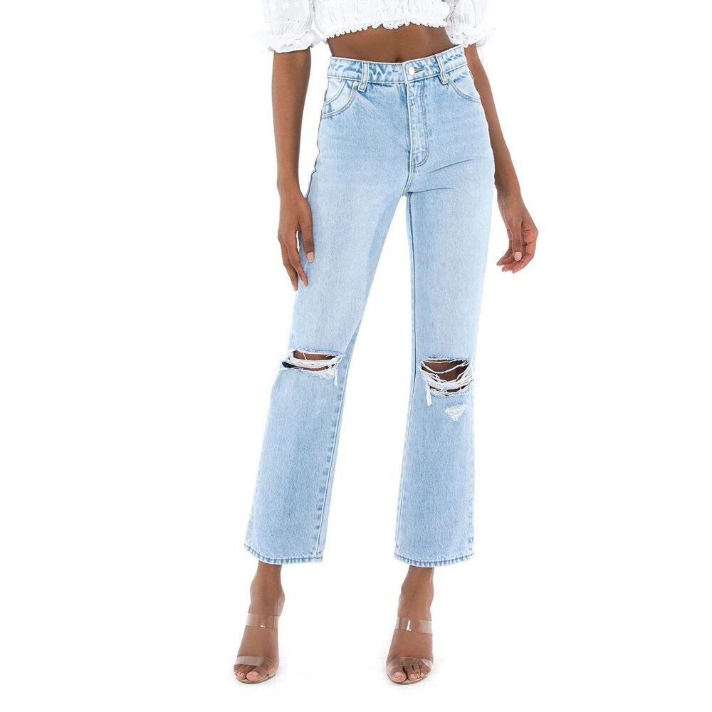 Rolla's Original Straight High Rise Jeans in Sunbleach Worn 28 Womens Denim Pant